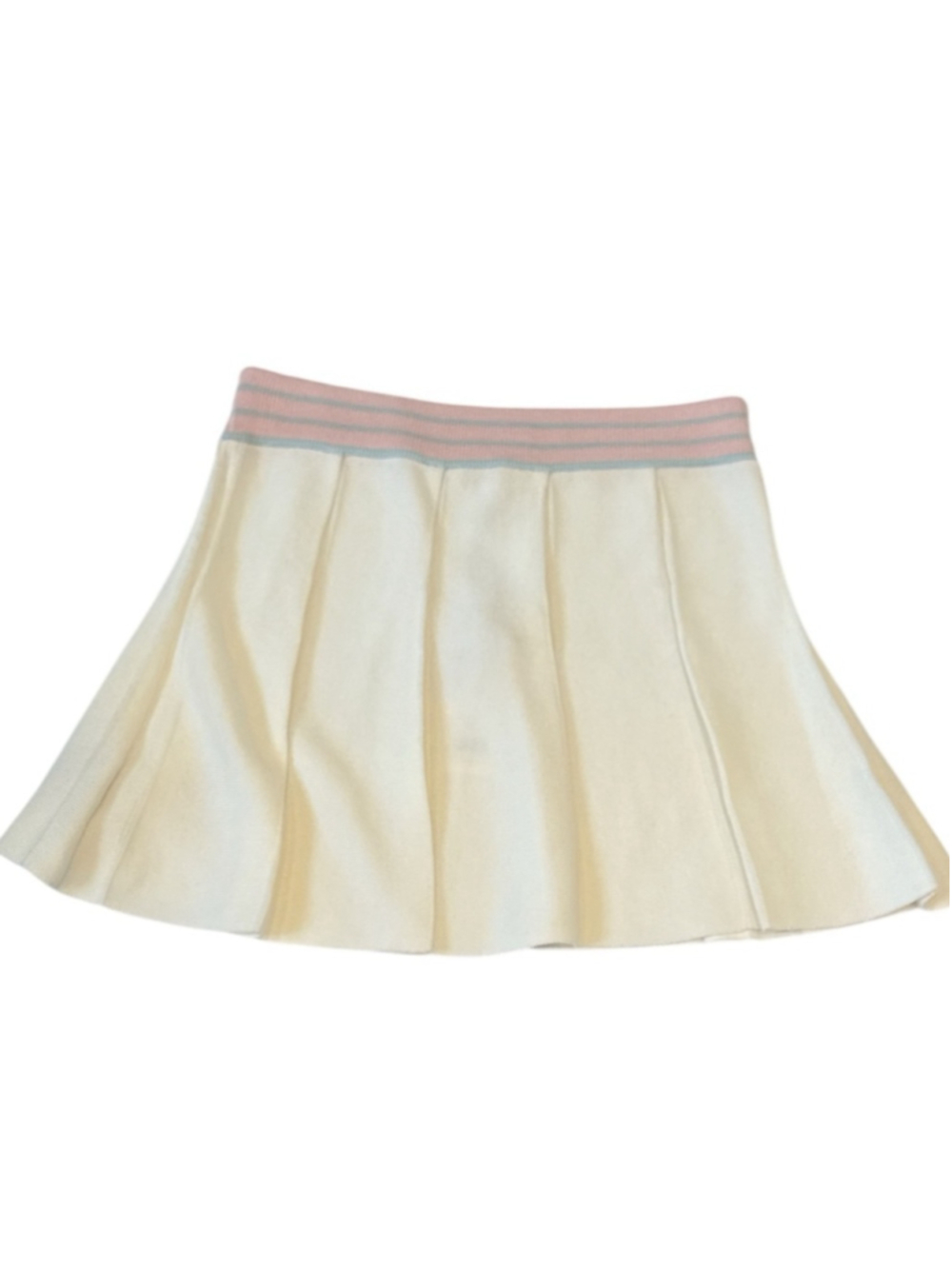 LoveShackFancy Off White Pleated Roz Tennis Mini Skirt - Picture 2 of 9